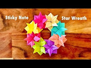 Sticky Note Origami - Star Wreath