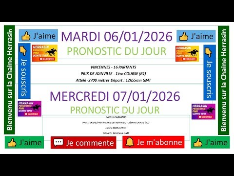 ✅👍👍BONNE ANNEE 2026 LES LOTS AUX HEUREUX GAGNANT QUINTE MARDI 06 ET MERCREDI 07 JANVIER 2026