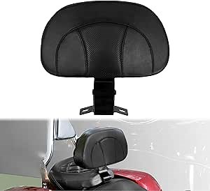 Adjustable Driver Backrest Pad with Tool Bag Fit for Harley Touring Road King FLHR Street Glide FLHX Electra Glide FLHT Road Glide FLTR 2009-2025 (Black Stitching)