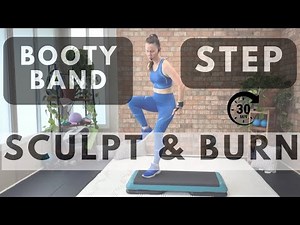 Basic Simple Step Aerobics | Booty Band + Bodyweight Burn for Glutes, Legs, Core