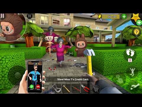 Scary Teacher 3D - troll Miss T so many ladder and traps(Mod menu) gameplay part 6042#scaryteacher3d