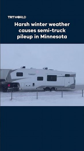 Harsh winter weather causes semi-truck pileup in Minnesota