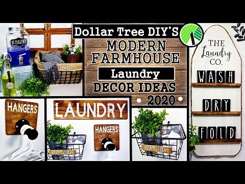 7 DOLLAR TREE DIY'S | MODERN FARMHOUSE LAUNDRY DECOR | DIY HOME DECOR IDEAS