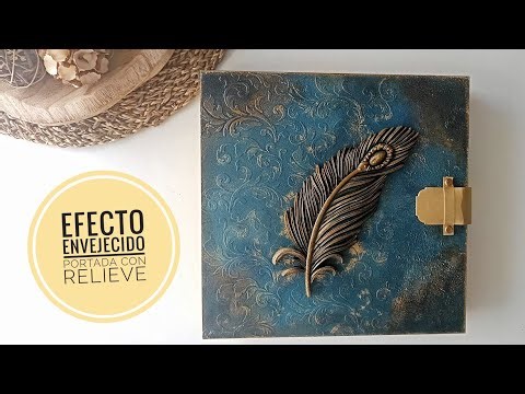 Final decoration of a large scrapbooking album | Aged and embossed cover (Part 2)