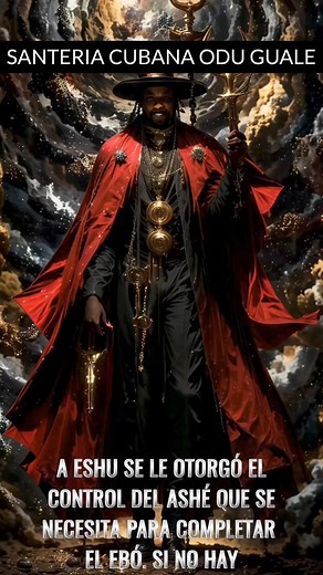 Eshu: Es un Orisha. En esencia representa lo mismo que Eleguá con la diferencia de que Eshu es la representación de los problemas,obstáculos y dificultades que asechan al hombre. No se consagra en la cabeza, no habla por el caracol y no va a estera. Trabaja directamente con Orula; es el que lleva el ebbó y da cuenta de los sacrificios que se hacen. Todos los odun de IFÁ tienen su Eshu particular, al igual que todas las circunstancias de la vida pueden llevarlo. Eshu también se hace acompañar Y, 