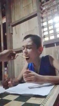 eating ripe papaya fruit while doing homework 😁❤️