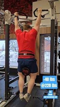 +40lbs @ 228lbs Weighted Pullups (Lite) | #fitness #back 💪
