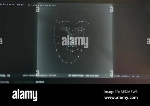 3D facial mesh, facial recognition technology Stock Video Footage - Alamy