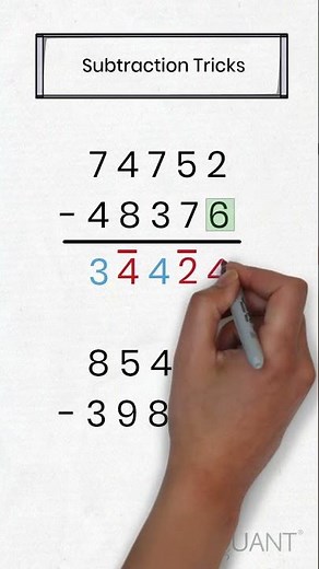 Vedic Math Tricks - How to subtract without borrowing! #mathtricks #subtractiontrick #vedicmaths