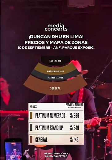 Duncan Dhu en Lima 2026: entradas DD40 Tour y preventa 15 jun