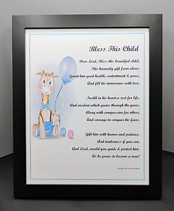 Framed Baby Boy Blessing Poem Gift, Baptism Poem Gift, Welcome New Baby Poem Gift, Baby Shower Gift Present, Welcome Baby Boy Poem Gift, - Etsy