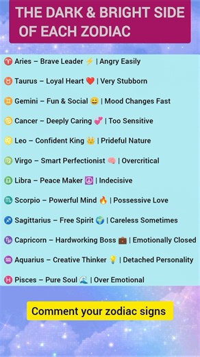 The Bright & Dark Side of Each Zodiac Sign | Zodiac Truth Revealed ♈♉♊#astrology #horoscope #shorts