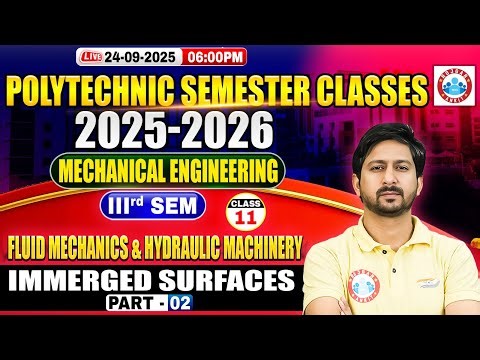 Polytechnic 3rd Semester Class | Mechanical Engineering | FM & HM | Immerged Surfaces #2| BTEUP 2025