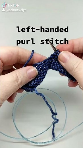 Left-handed purl stitch