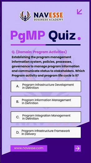 PgMP Exam Prep Q-82 #programmanagement #projectmanagement #youtubeshorts #program