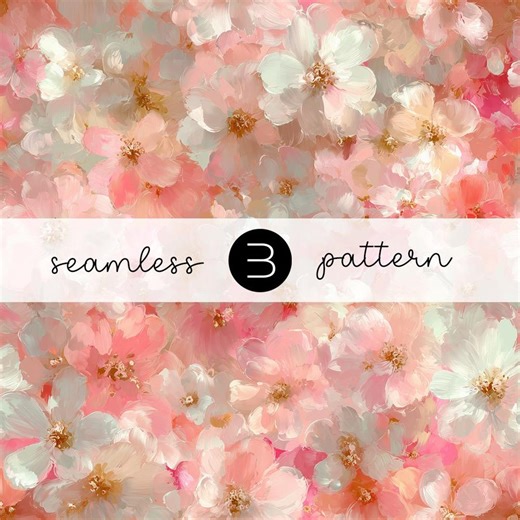 Coral Blush Floral Seamless Pattern - Romantic Spring Garden Flower Design - Etsy