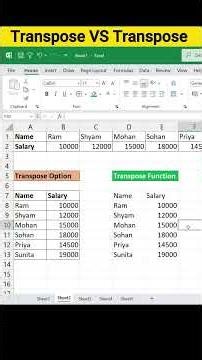Excel Transpose Option vs Function 🤔 Big Difference Explained! | #excel