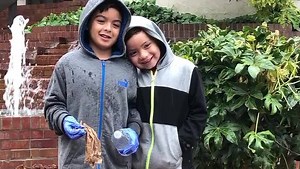 Delta student Aracely Barrientos Castro and her sons Juan and Ivan could have spent a rainy Saturday morning at home, but instead they were among the many volunteers who worked hard to beautify our campus. Our hearts are full today! ❤️ Thank you Delta family. | San Joaquin Delta College