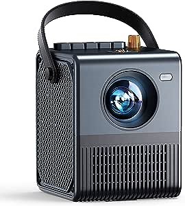 Emotn H1 Portable Projector - 1080P HD Mini Projector with WiFi and Bluetooth, 250 ANSI Lumen, 240" Display for Home Theater