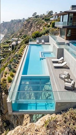 Engineering Marvel: Building a Cantilevered Glass-Bottom Pool on a Cliffside!