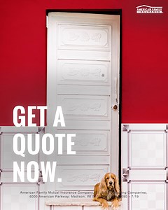 Looking for the right insurance policy for your first home? Tap the link to get a quote — our door is always open. | American Family Insurance