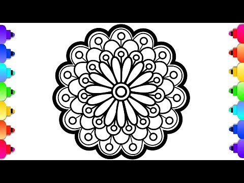 How to Draw a Mandala Easy Step by Step for Beginners 💜💙💚💛💗