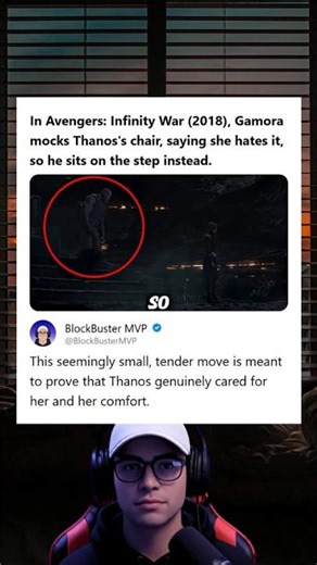 Avengers Infinity War 2018 Thanos Sits on Step Because Gamora Mocked His Chair