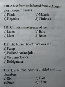 A bite from an infected female Anopheles mosquito causes:   a)... | Filo