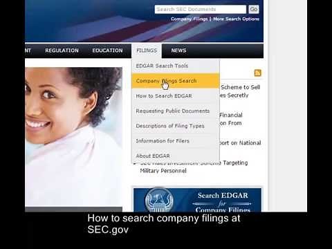 Search Company Filings At SEC.gov