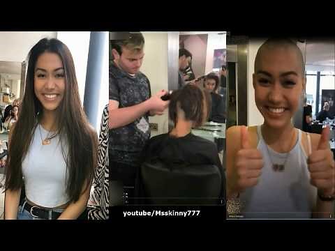 Long hair girl to full headshave