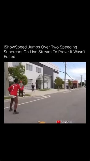 Famous People Media on Instagram: "Streamer IShowSpeed set the internet on fire by attempting a stunt that most people would never consider, let alone perform live. To prove a viral clip was not edited or faked, he lined himself up between two speeding supercars and jumped as they passed beneath him. There was no cut, no replay safety net, and no second take. Just a live audience watching in real time, unsure if they were about to witness history or disaster. The moment felt chaotic, reckless, a