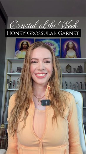 Jamie Inglett ✨ Crystal Jewelry, Manifestation & Meditation on Instagram: "💛 Comment HONEY 🍯 to connect with the energy of Honey Grossular Garnet! Crystal of the Week ✨ Honey Grossular Garnet from Tanzania This honey-toned Grossular Garnet formed deep within the Earth as calcium-rich rock transformed under intense heat and pressure. Its mineral composition, calcium aluminum silicate, creates a stable cubic crystal structure that allows energy to move evenly and smoothly through the stone. That