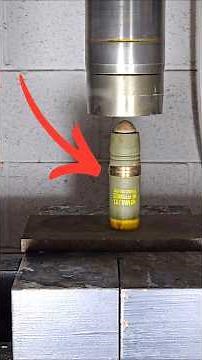 Hydraulic Press reveals Tungsten Sphere Matrix of 40mm High-Explosive Anti-Aircraft Ammo #military