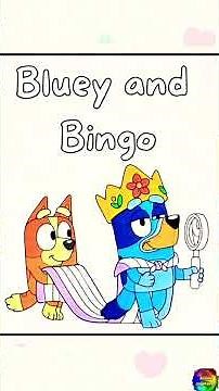 Bluey and Bingo Coloring ✨️ #bluey #blueybingo #bingo #shorts #short #shortvideo #shortsvideo