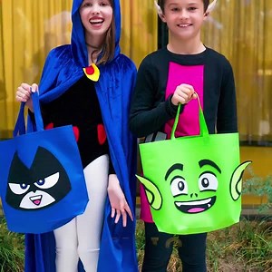 114K views · 748 reactions | Boo-Yah! You can make these easy Raven and Beast Boy Halloween Trick-or-Treat bags by following the tutorial on our Youtube: cartn.co/DIYHalloweenBags | Teen Titans GO! | Facebook
