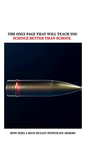 UNIVERSE | SCIENCE | TECHNOLOGY on Instagram: "A HEAT round (High-Explosive Anti-Tank) doesn’t rely on speed or brute force like regular bullets. Instead, it uses physics + chemistry to defeat even the thickest armor. 🔹 Step 1: Shaped Charge Inside the HEAT round is a conical metal liner (usually copper) surrounded by explosive. 🔹 Step 2: Detonation When the round hits armor, the explosive detonates instantly. This collapse turns the metal liner into a super-fast jet of molten metal. 🔹 Step 3
