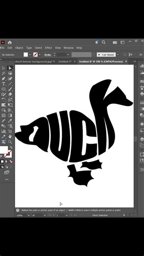 Duck Typography | Adobe illustrator Typography Tutorials 2025 #shorts #illustratortips #design
