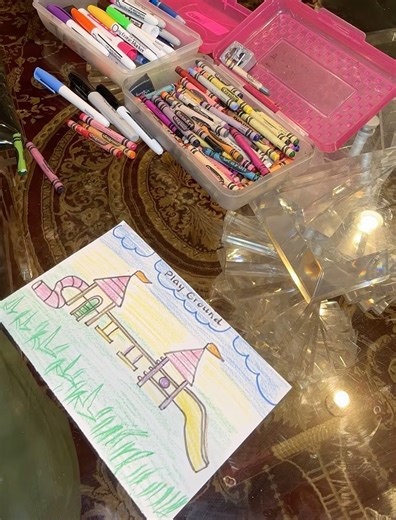 ✨ Simple Playground Drawing Tutorial | Calm Coloring with Crayons 🎨🖍️