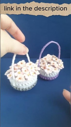Crochet Flower Basket Pattern: Miniature Bouquet, Easter Decor (PDF Pattern)