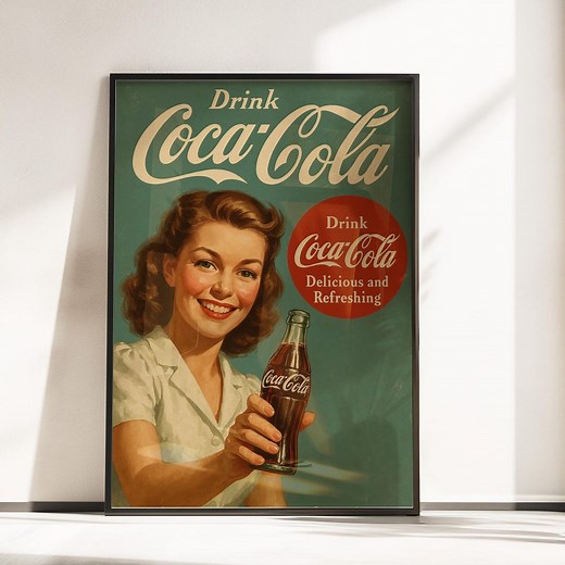 Vintage Coca-cola Poster - Retro Soda Advertisement Poster - Coke Vintage Wall Art - Retro Coca Cola Poster - Coke Poster - Retro Coke Print - Etsy