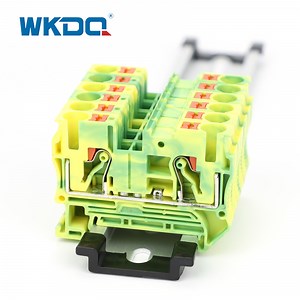 [Hot Item] Jpt6-PE DIN Rail Ground Type Push Wire Terminal Blocks Yellow /Green