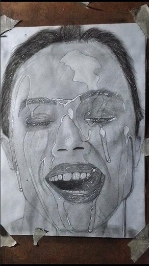 ‎6 Hours Realistic Crying Portrait Drawing | Full Process 🔥‎Emotional Crying Face Drawing |