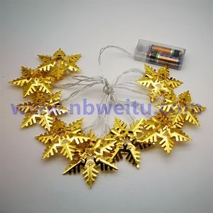 [Hot Item] 110V-240V 3W 8 Mode Golden Snowflake Pendant LED String Light