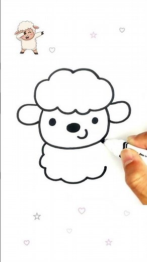 Very Easy Sheep Drawing 🐑💛