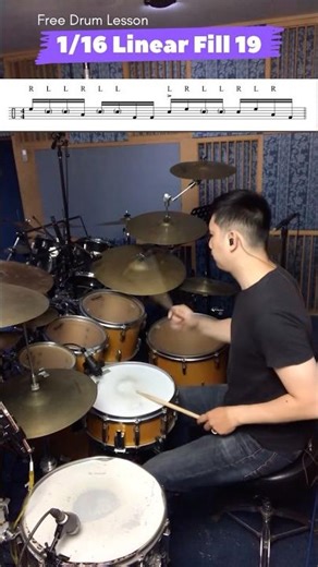 1/16 linear chops fills tutorial (no.19) ghost notes on double ideas.