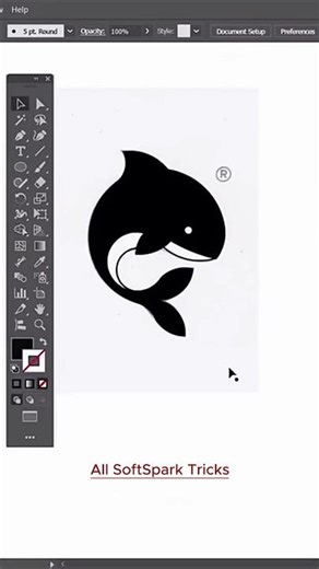 Make Whale Fish Design In Adobe illustrator