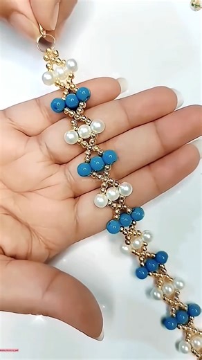 61K views · 1K reactions | DIY Beautiful Blue and White Pearl Bracelet 懶 | Wedding Decoration Ideas | Facebook
