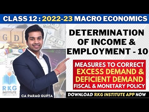 Class 12 Macro Economics : Fiscal & Monetary Policy to correct Excess & Deficient Demand