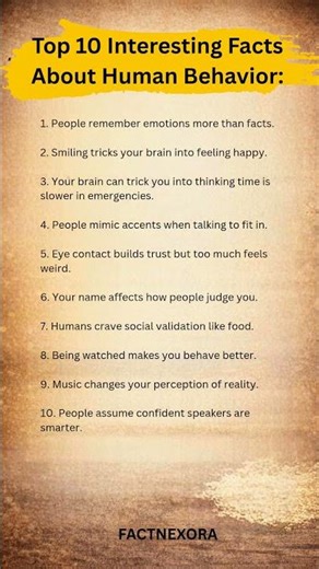 Top 10 Interesting Facts About Human Bahavior | #psychology