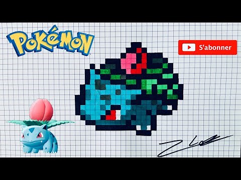 TUTO DESSIN PIXEL ART HERBIZARRE POKEMON / HOW TO DRAW IVYSAUR PIXEL ART #8 #pixelartpokemon